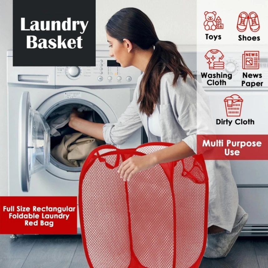 Foldable Laundry Basket, Pop Up Dirty Clothes Storage Bag Washing Laundry Basket Bag Bin, Washing Bag 1