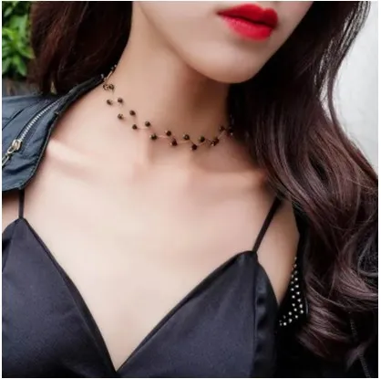 Trendy Fashionable Pearl Choker Necklace for Women Simple New Collection - Rhinestone Charm Chain Necklaces for Girls Party Accessory 1