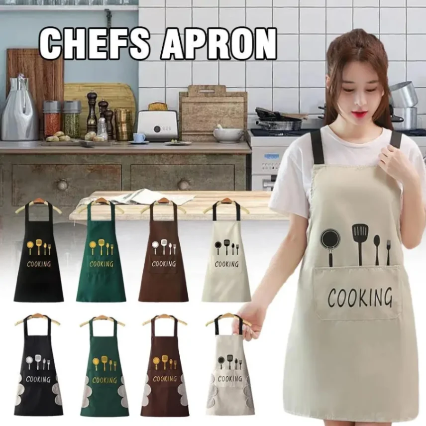 Kitchen Cooking Apron, Waterproof & Anti-Oil Polyester Kitchen Apron 1