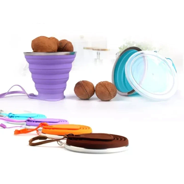 Silicone Folding Cup/Mug, Foldable & Portable & Lightweight Travel Cup for Outdoor Camping Hiking 1