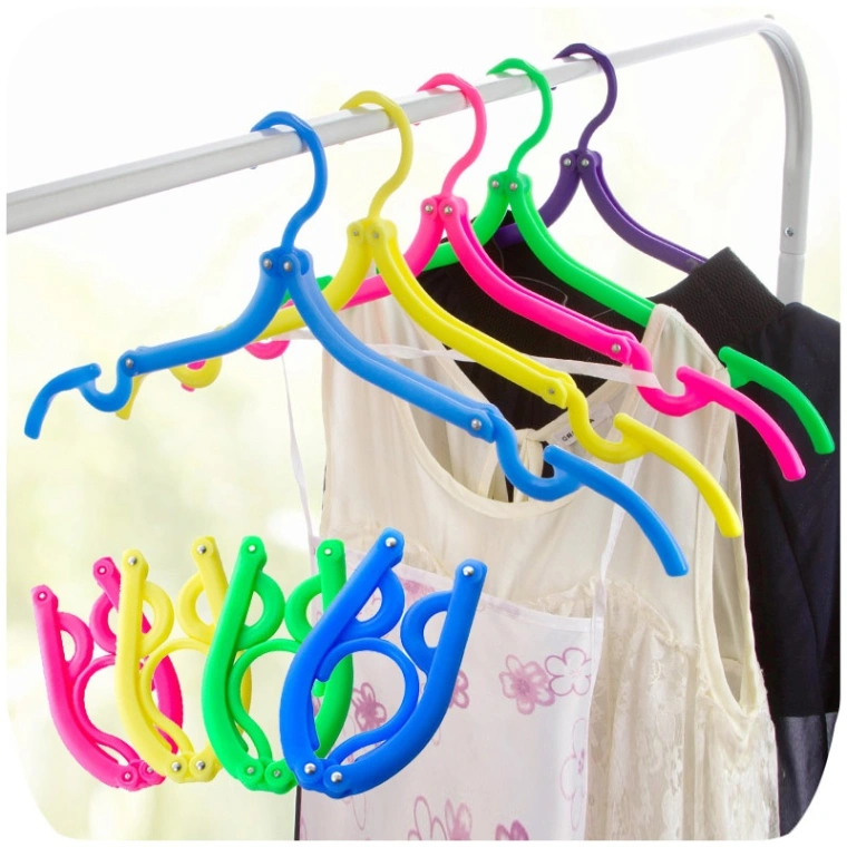 6 pcs Foldable Travel Hangers, Portable Folding Clothes Hangers Cloth Hanger Rack Travel Accessories Foldable Clothes Drying Hanger 1