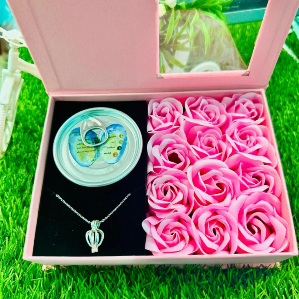 Love Forever Gift Box – Necklace & Rose Set for Special Someone 1
