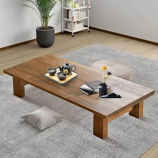 Japanese Floor Coffee Table,Wooden Low Table for Sitting On The Floor,Low Altar Table for Meditation,chabudai Table for Living 7