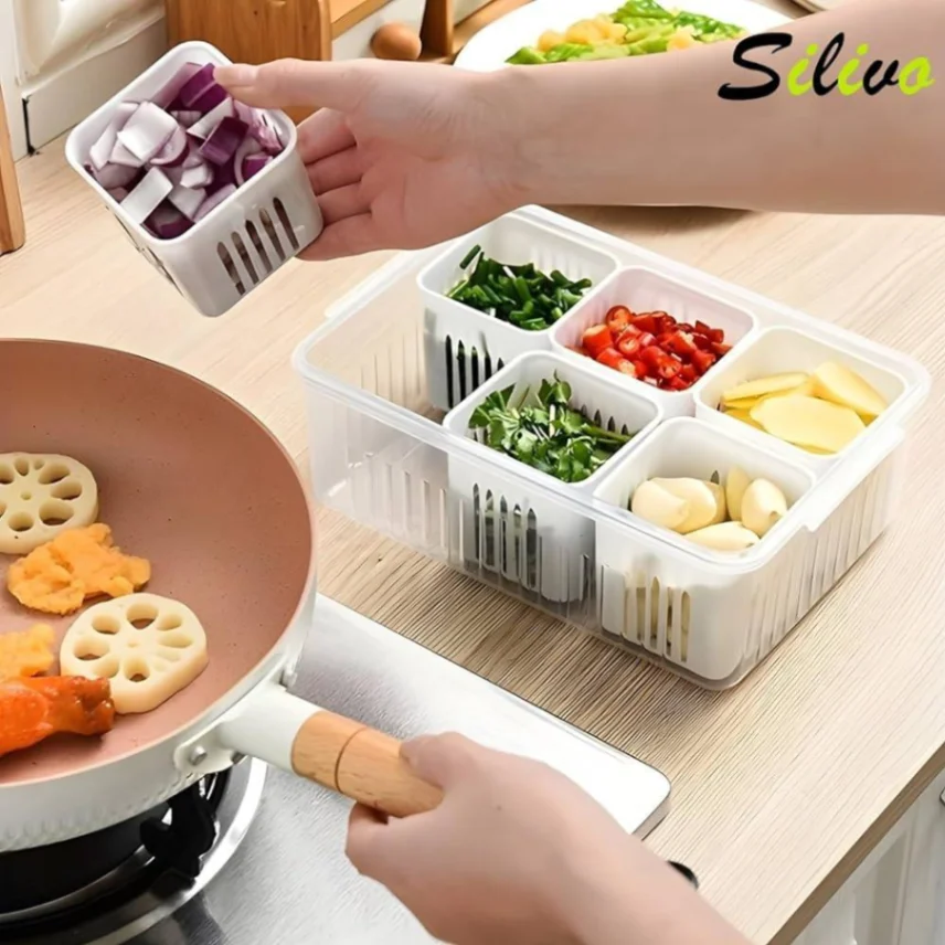 6 grid fridge storage box, Refrigerator Storage Box 6 Grids, Freeze storage box 5