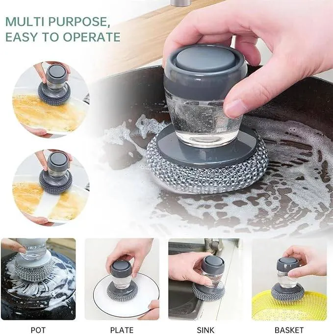 2 in 1 Soap Dispensing Palm Dish Cleaning Brush 2
