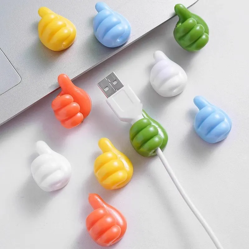 5 Pcs Adhesive Thumb Cable Clip Key Hook Wall Hangers Earphone Cable Organizer Holder Desktop Cord Wire Clips Keeper Multi-Function 4