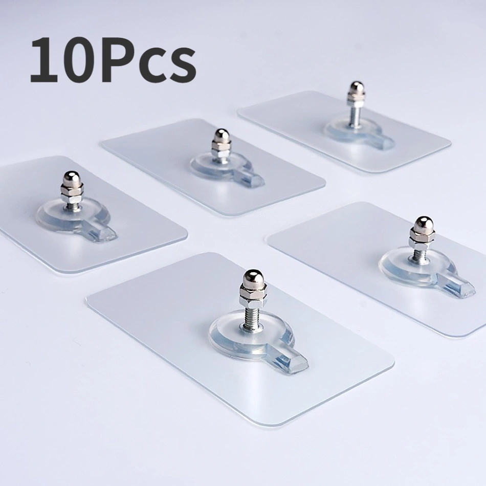 10pcs Self Adhesive Nut Screw Wall Hook, Adhesive Wall Screw Hook Hanger 2