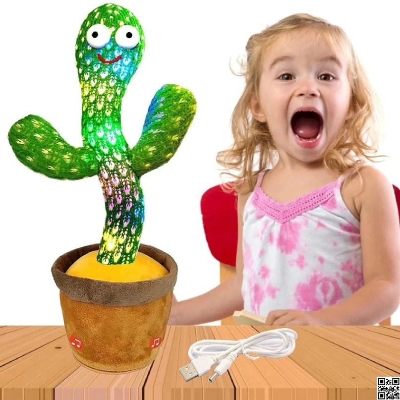 Rechargeable Dancing Cactus Toy Song Singing, Talking, Record & Repeating What You say Electric Cactus 5