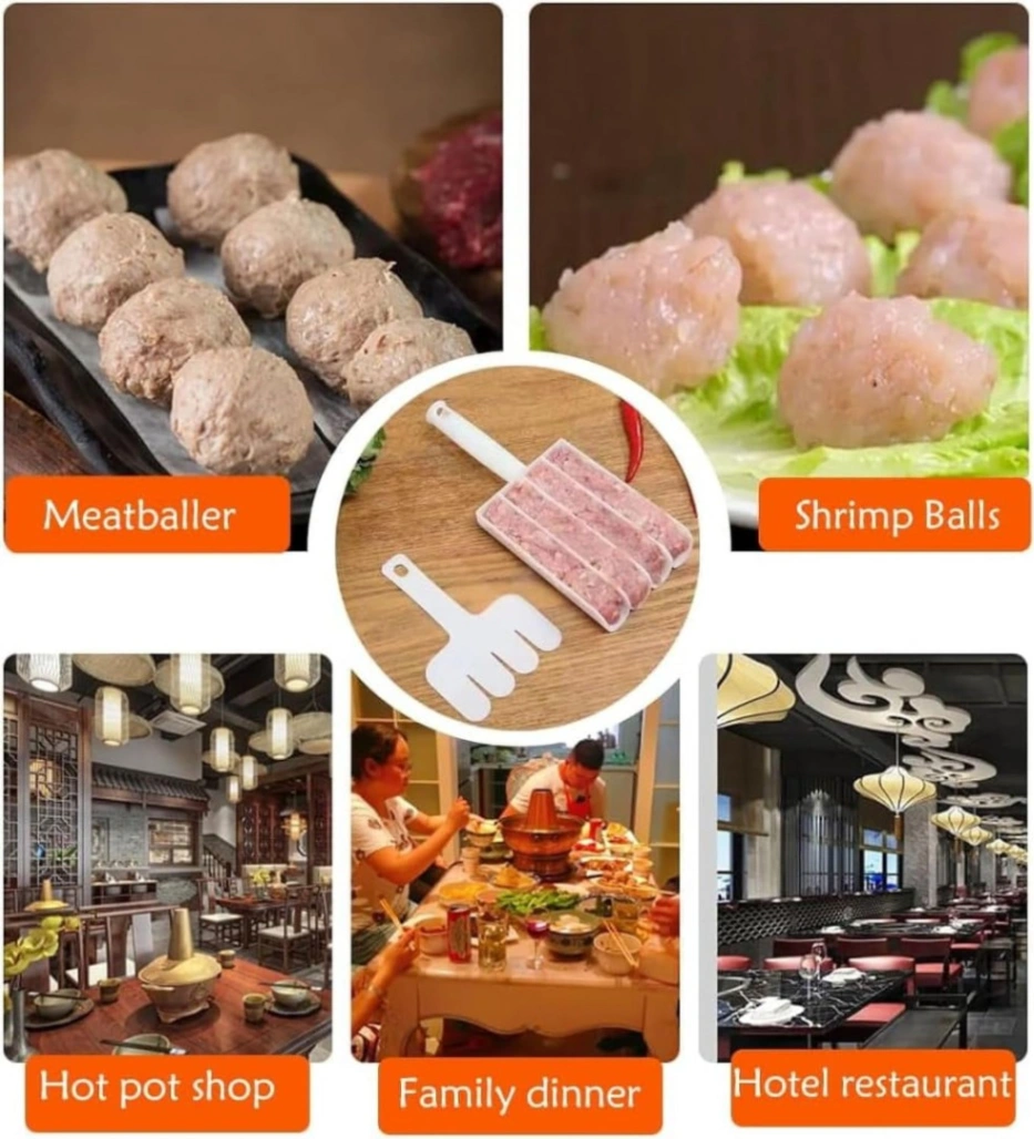 Creative Kitchen Triple Meatball Maker, Meat Ball Scoop with Cutting Spade Ball Maker, None-Stick Meatball Maker Melon Ballers, Fruit and Vegetable Tools Kitchen and Dining 3