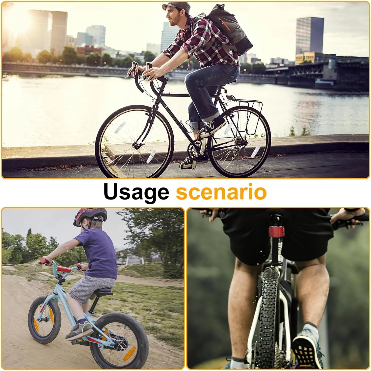 Reflectors for Bicycle Spokes Includes 4 Pcs Reflectors Spokes Bicycle Wheels 2 Pcs Reflectors Reflectors for Front Rear Bike Wheel for MTB Bicycle 3