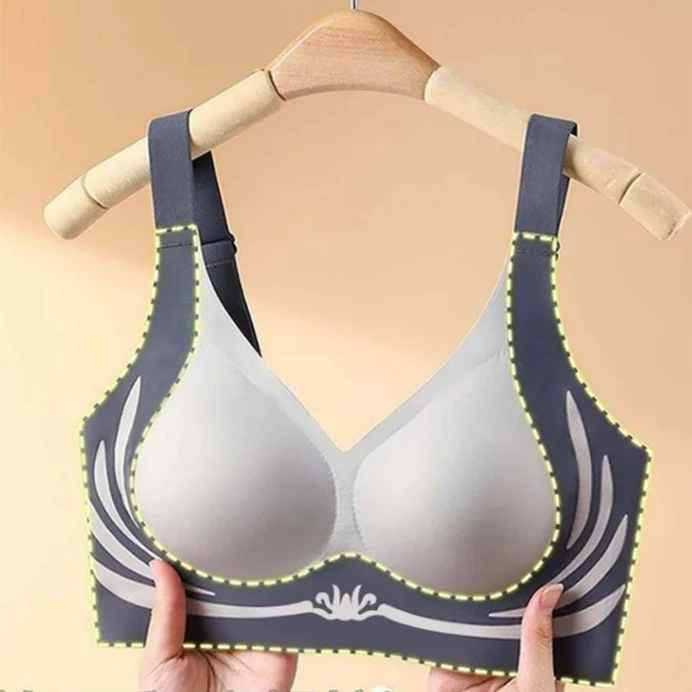 Classic Sports Bras, Anti-Sagging Wireless Push-up Bra Wide Strap Sleep Comfortable Full Coverage Shaping Sports Bra 3