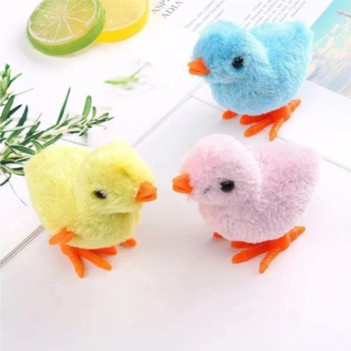 1pcs Baby Chicken Toy, Baby Chicken Wind-up Toy - Chicken Toys For Kids | Easter Wind Up Chick Toys, Wind-Up Jumping Cute Chicken, Plush Chicks Toys For Toddlers Party Favors 4