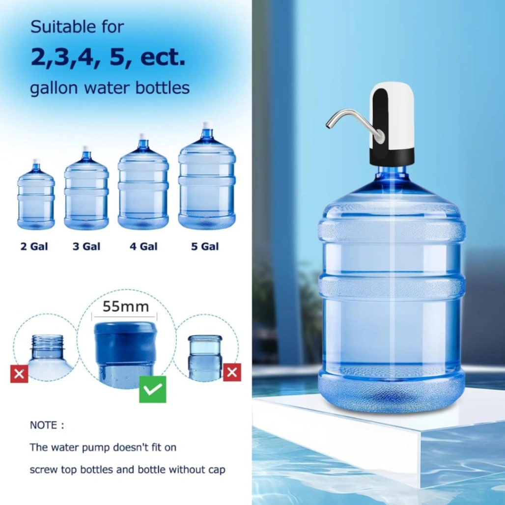 Water bottle pump charging via USB automatic drinking water pump Portable Electric dispenser for switch dispensador 4