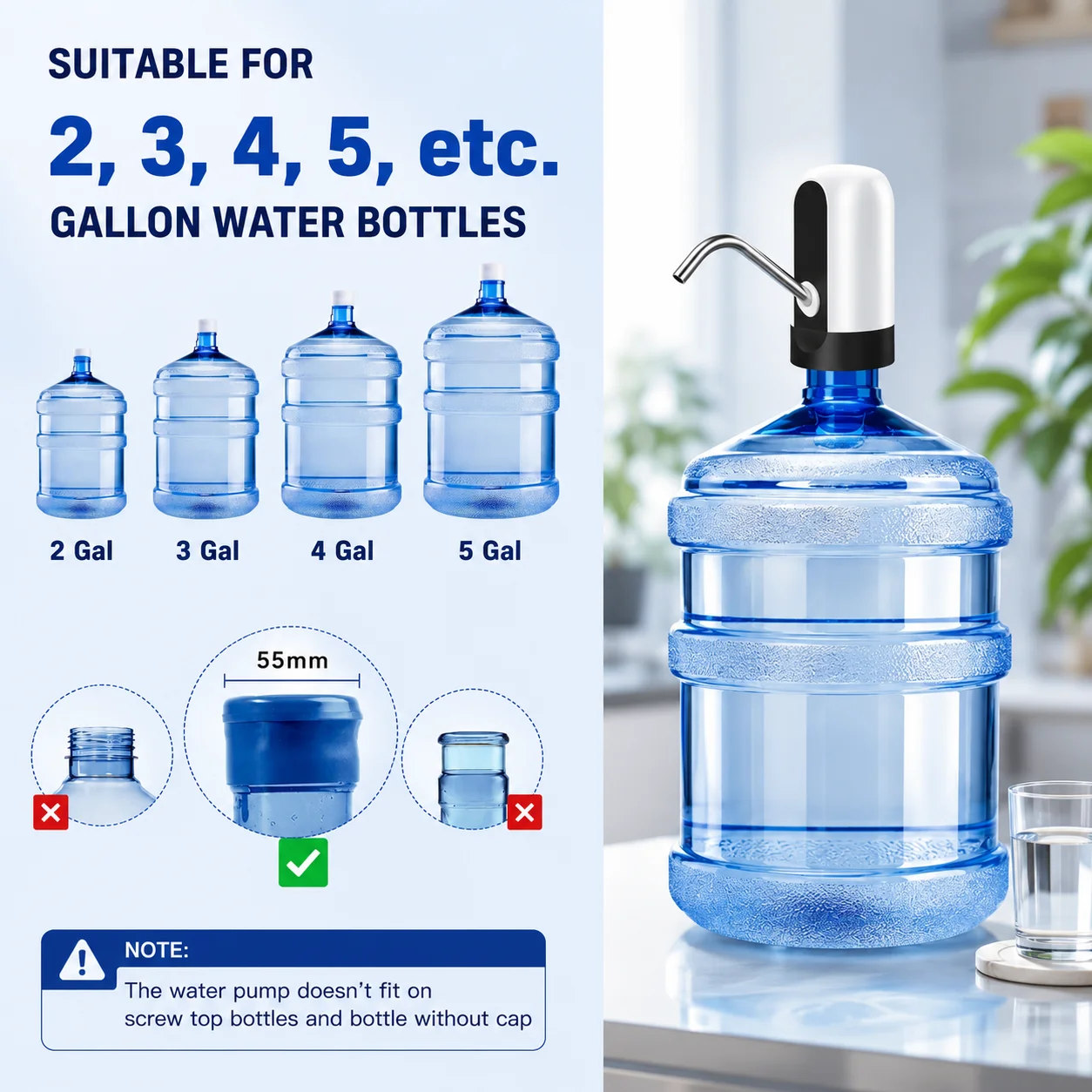 Automatic Water Dispenser With Switch and USB Charging Pump 2