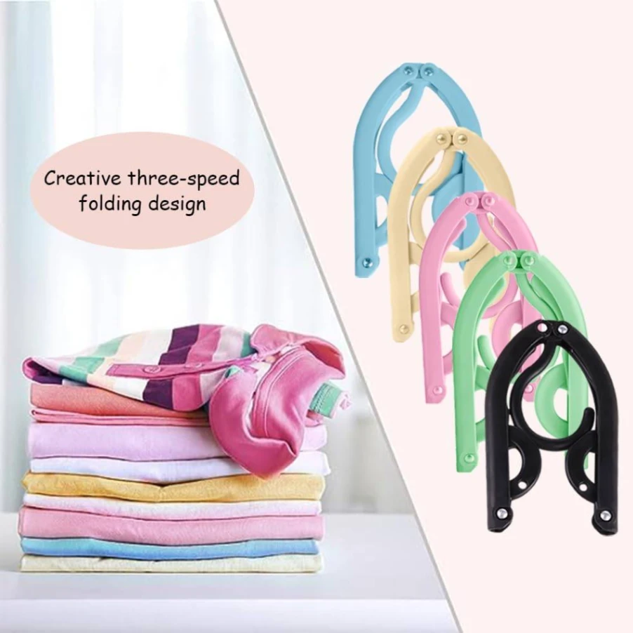 6 pcs Foldable Travel Hangers, Portable Folding Clothes Hangers Cloth Hanger Rack Travel Accessories Foldable Clothes Drying Hanger 4