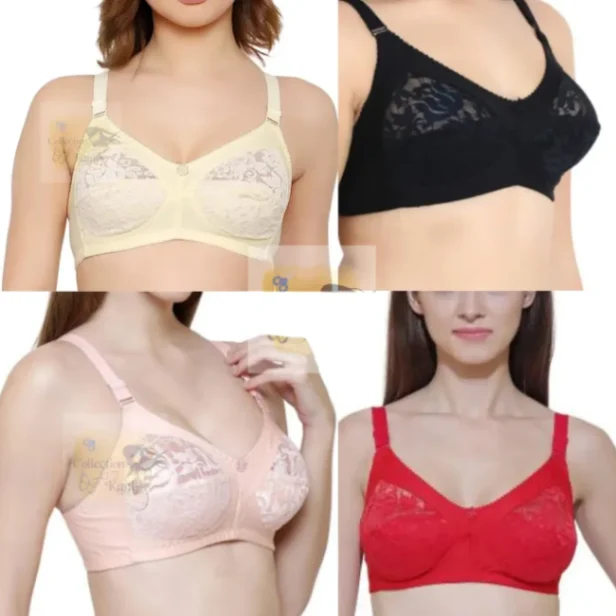 4Pieces High-Quality Half Net Shameless Bra Set for Women & Girls and high quality 2