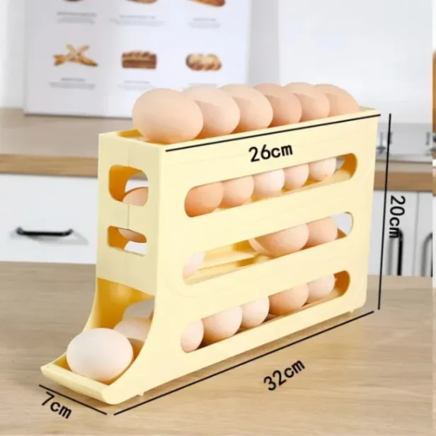 4-Tier Egg Holder for Fridge – Auto-Rolling, Space-Saving Egg Dispenser with Large Capacity (Holds 30 Eggs)𝐒𝐩𝐚𝐜𝐞 𝐒𝐚𝐯𝐢𝐧𝐠 𝐄𝐠𝐠 𝐝𝐢𝐬𝐩𝐞𝐧𝐬𝐞𝐫 5