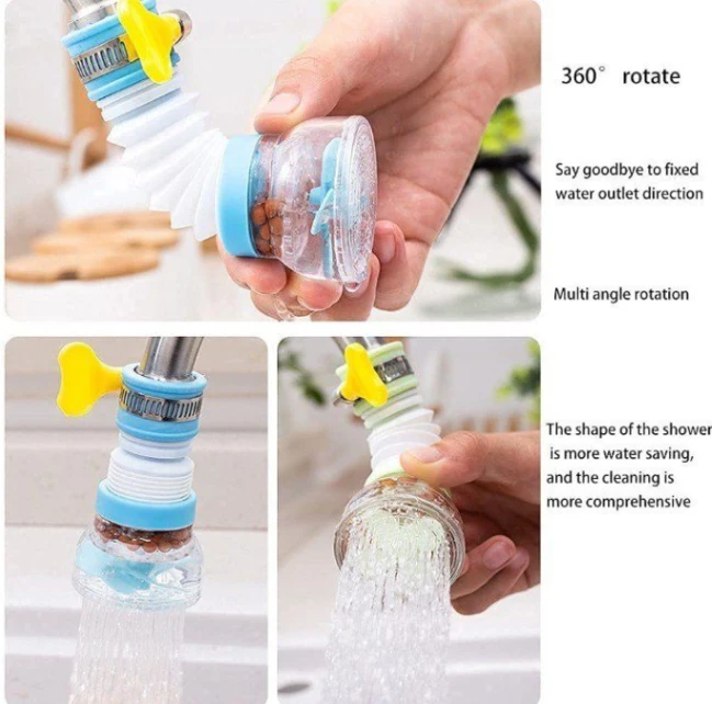 360 Degree Water Filter Tap Water Saving Faucet Water Faucet Adjustable Water Valve Splash Water Faucet, Extender Sprayer for Kitchen 3