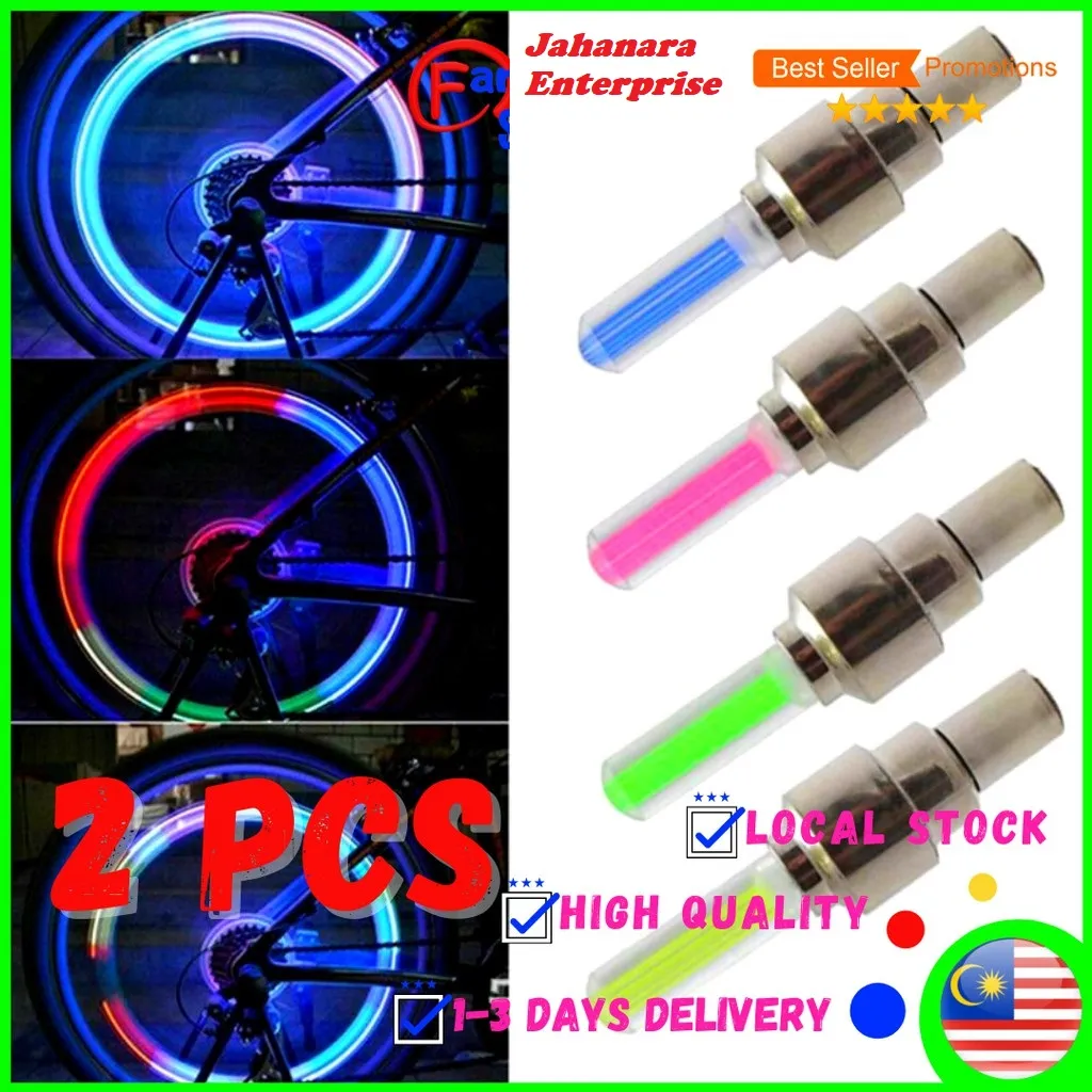 Bicycle wheel LED 2 Piece Bicycle Accessories LED Flash Light Lamp Bike Car Tire Tire Wheel Valve Valve Light Mixer Innovative Design 2