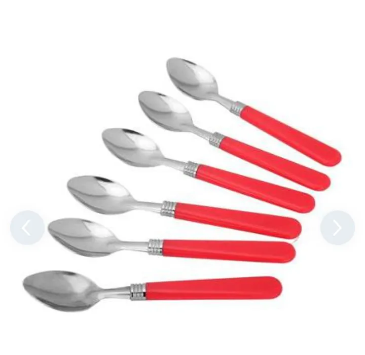 Spoon Set for Dinning Table Spoon for Eating Spoon Set with Plastic Handle 6 pcs 3