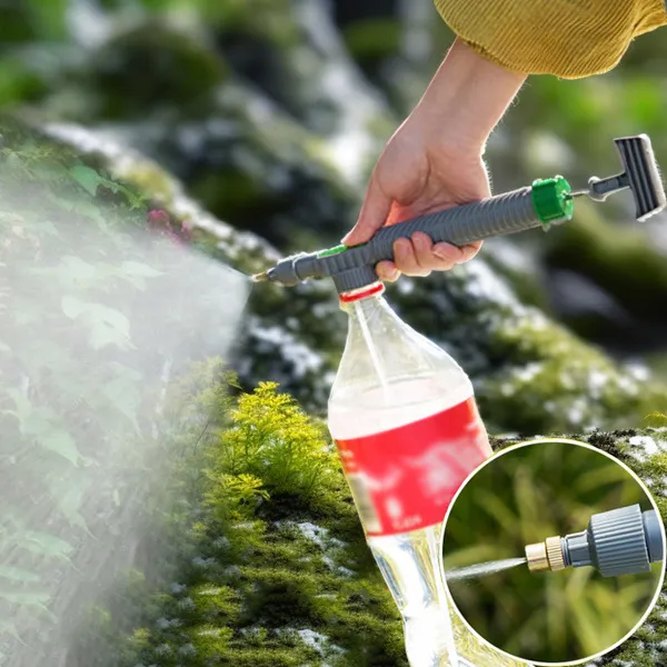 Garden Watering Tool High Pressure Air Pump Manual Sprayer Adjustable Drink Bottle Spray Head Nozzle 2