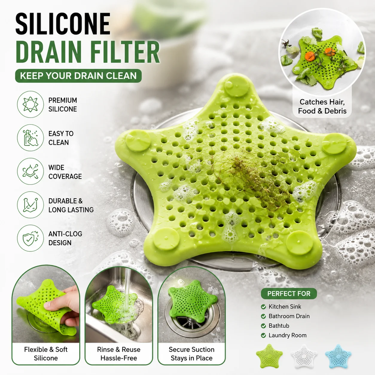 Star Silica Gel Floor Drain - 3 Pcs Set 3
