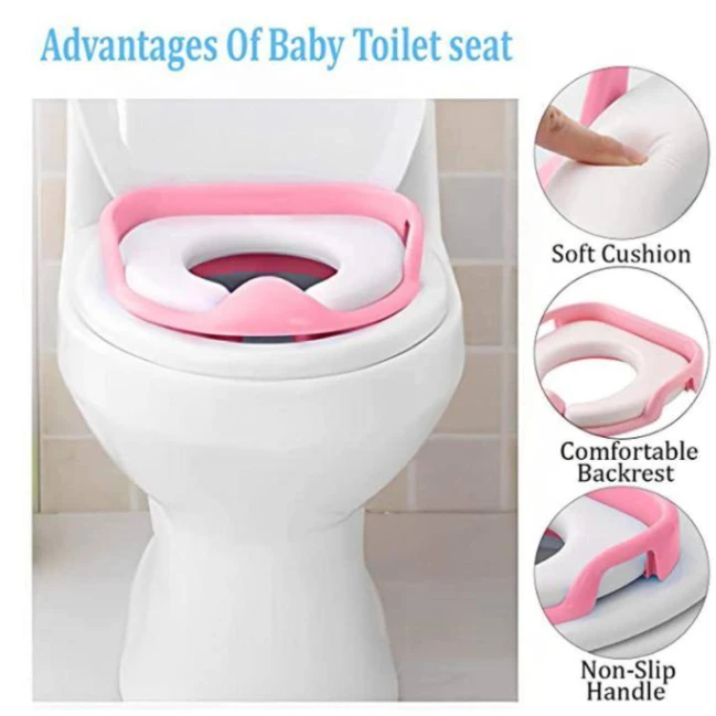 Soft Baby Toilet Seat, Toilet Training/Commod/Potty Safe Seat For Kids (18-30Months) Sitting Ring with Handles Bathroom Trainer Closestool Cover 5