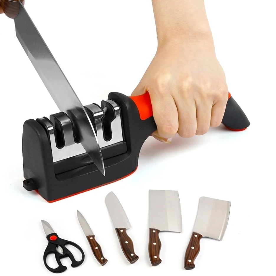 Knife Sharpener Stainless Steel Kitchen Tool Sharpening Stone Grinder Knives Sharpener Kitchen Tools - Knife Sharpener 6
