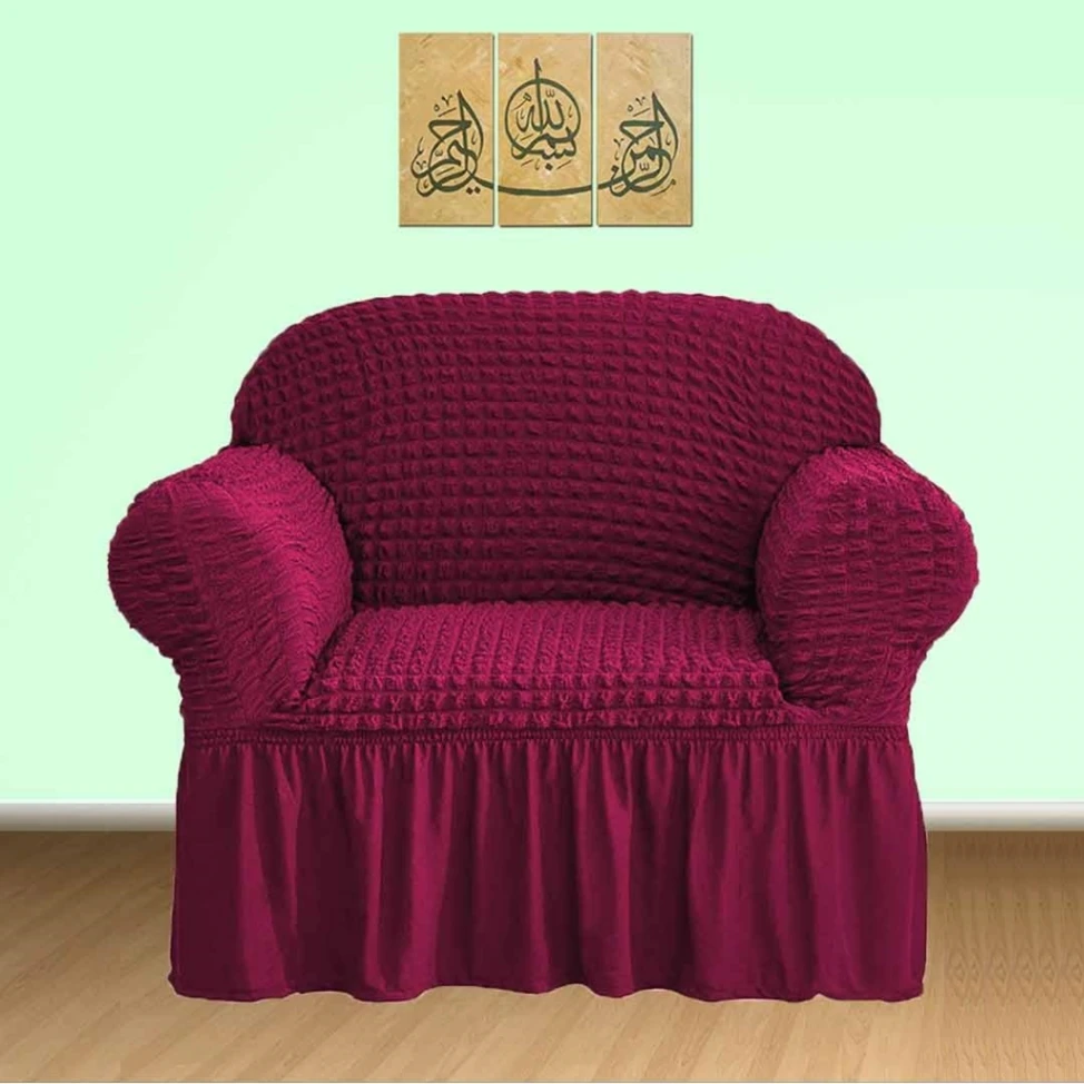 Turkish Sofa Cover (3 Seat) Turkish Spandex Fabric Sofa Cover 4
