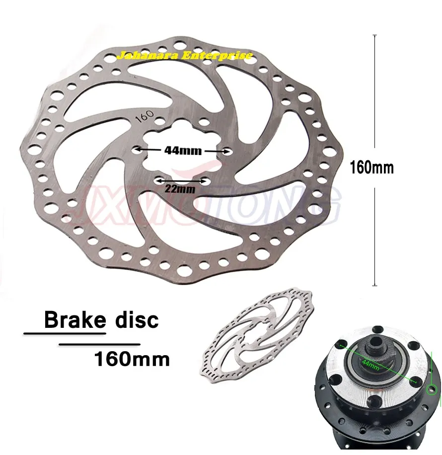 Bicycle Disc Brake Rotor without Bolts Bicycle Brakes Stainless Steel Opposite Hole Distance 44mm fit Mountain160mm Bicycle Accessories 1 pc 3