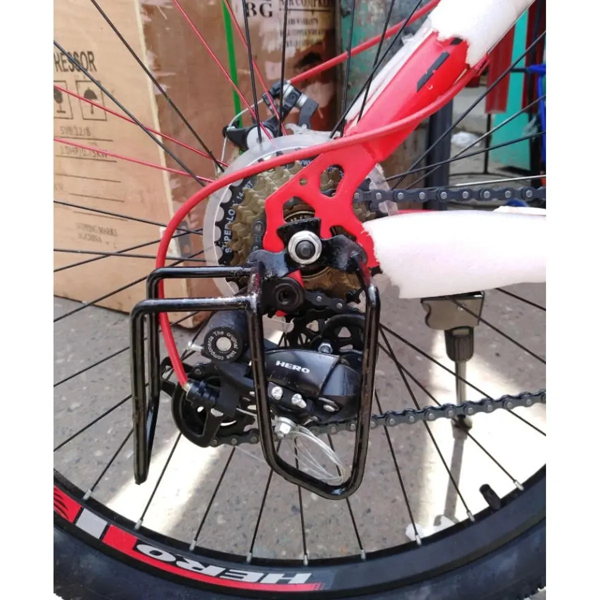 Bicycle Gear Protector Double Rear Derailleur Gear Guard Black 2
