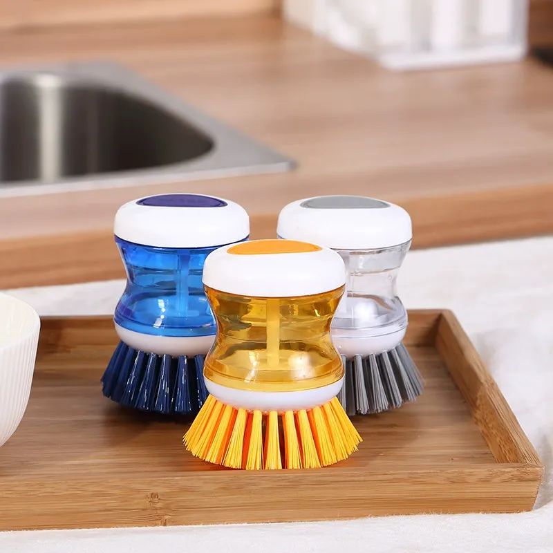 Kitchen Dispense Soap Water Dish Cleaning Brush Creative Washing 6