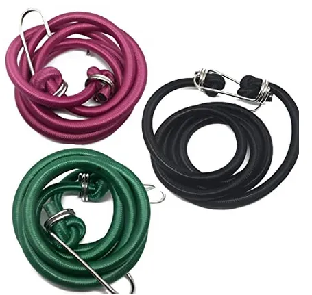 High Strength Motorcycle Saddles Belt Elastic Bungee, Shock Cord Cables, Luggage Tying Rope with Hooks 2