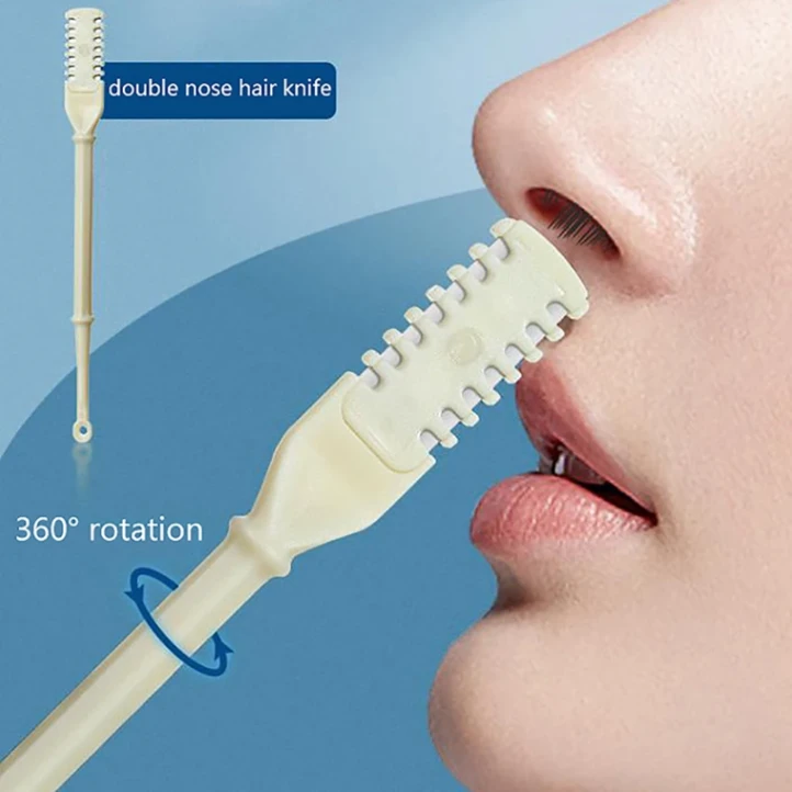 2-in-1 Nasal Hair Cutter | 360 Rotating Nose Hair Trimmer & Manual Ear Picker | Portable Double-Sided Nose & Ear Hair Trimmer 7