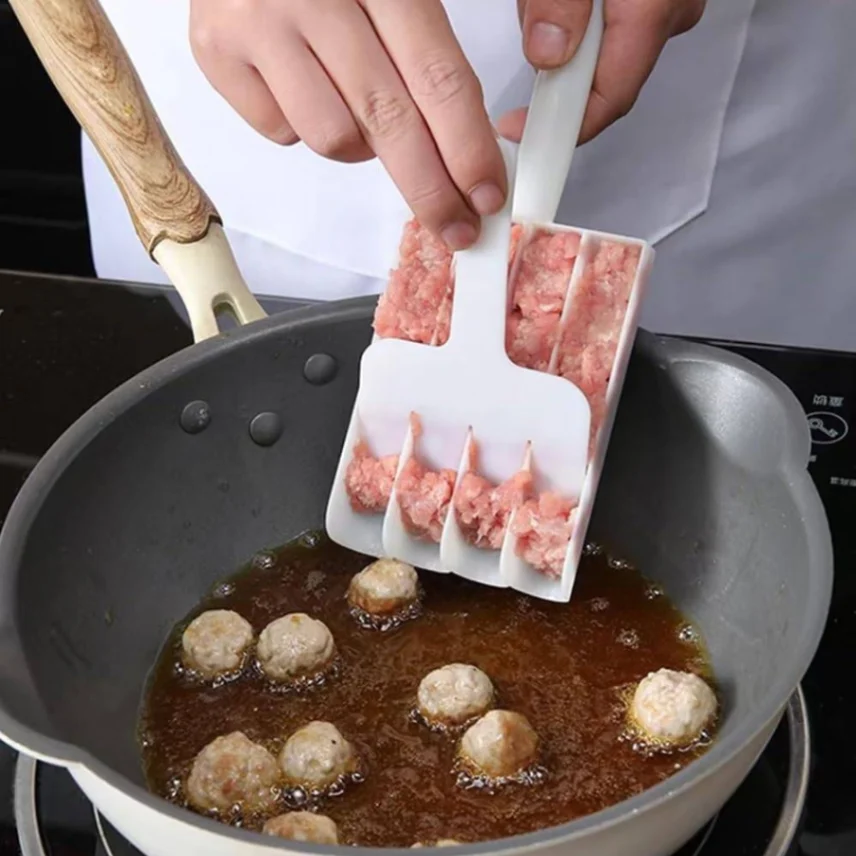 Creative Kitchen Triple Meatball Maker, Meat Ball Scoop with Cutting Spade Ball Maker, None-Stick Meatball Maker Melon Ballers, Fruit and Vegetable Tools Kitchen and Dining 5