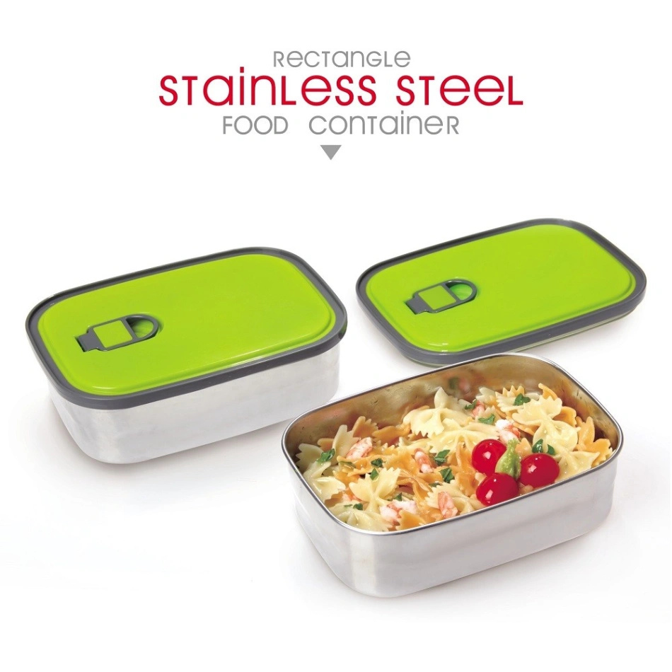 680ml Rectangle Stainless Steel Food Container/Lunch Box 1 pcs 2