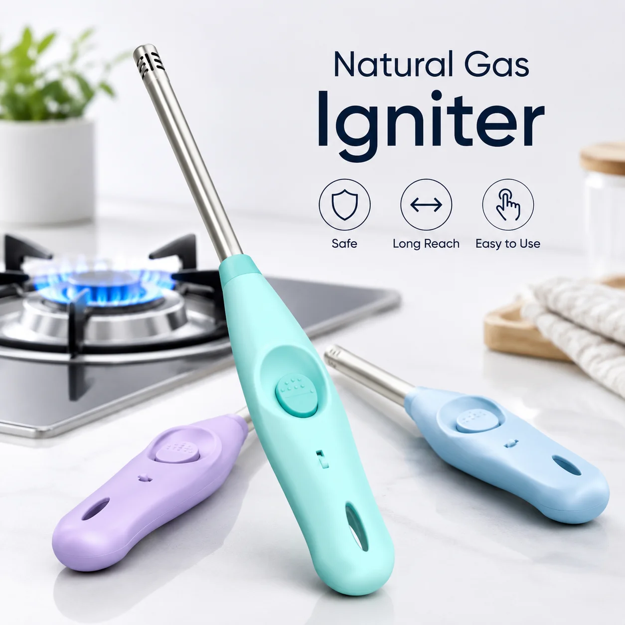 1Pcs Gas Lighter Acendedor (WH WEIHAO) Kitchen Gas Lighter 2