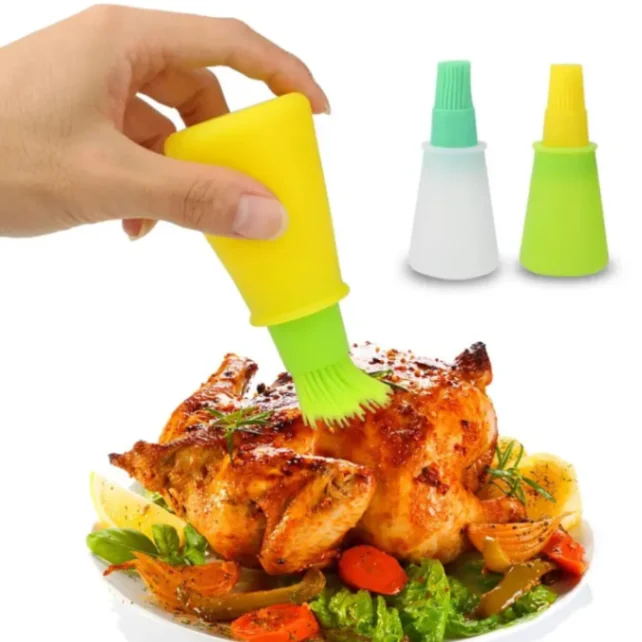 Silicone Oil Dispenser Bottle Brush Pastry Basting Brush Oil Honey Wine Sauce Grill Brush for Barbecue 5