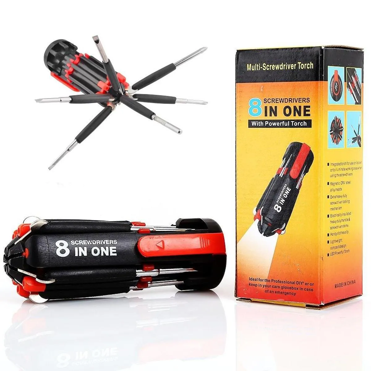 Quirky Finds 8 In 1 Multi Function Screwdriver With Powerful Torch Light 8 In 1 Multi Screwdriver With 6 LED Torch Light 2