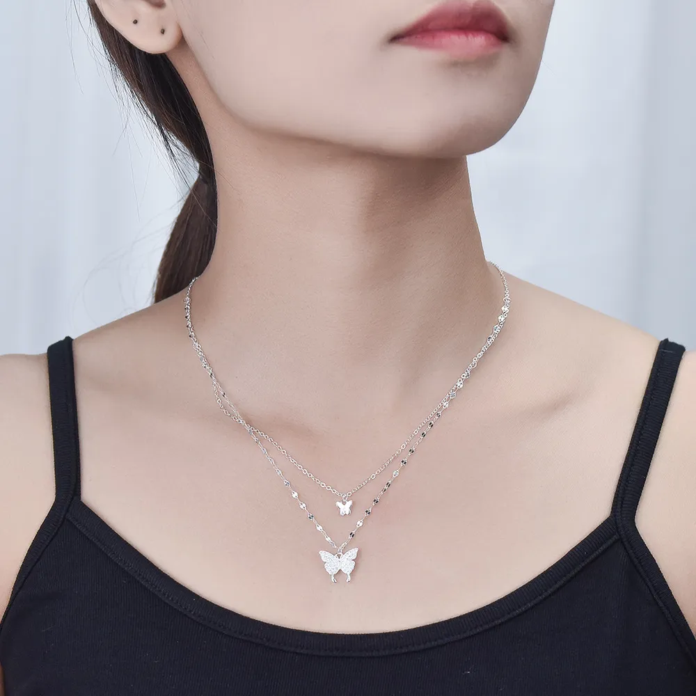Fashionable Chain Double Layer Butterfly Necklaces for women New Collection 6