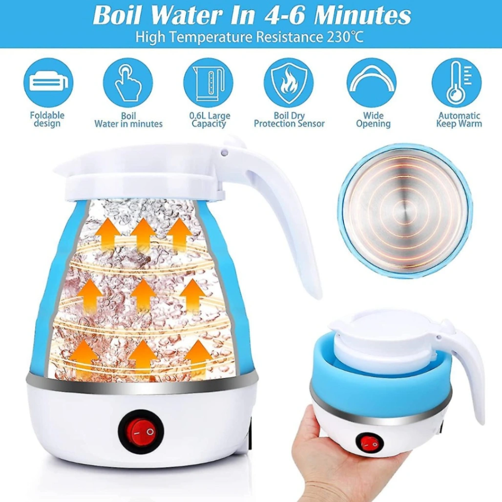 Silicone Foldable Electric Kettle, Portable Mini Electric Kettle for Travel, Electric Water Kettle 5