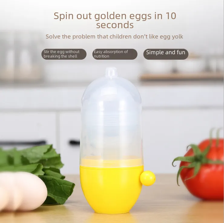 Egg Yolk Shaker Gadget Manual MixingGolden Whisk Eggs Spin Mixer StiringMaker Puller Cooking Baking Tools KitchenAccessories 4
