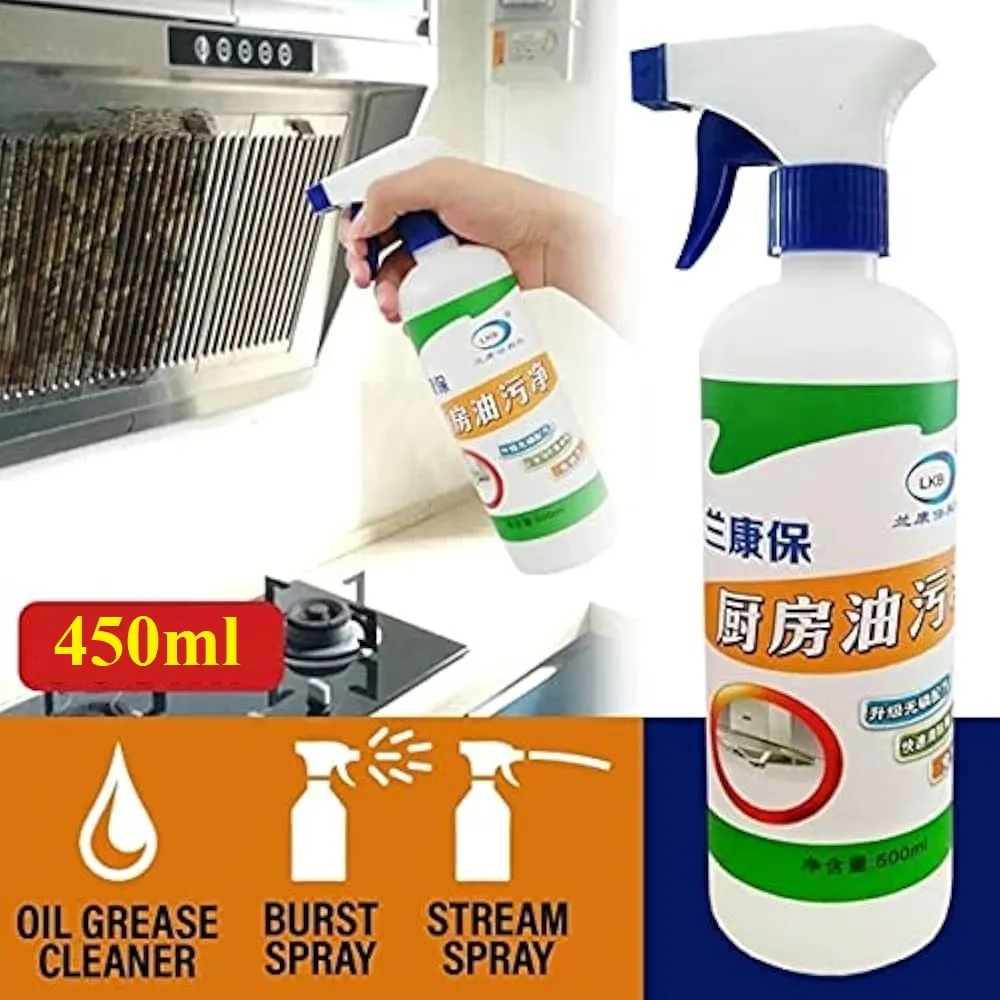 Kitchen Cleaner Spray-450ml, Kitchen Oil & Grease Stain Remover 7