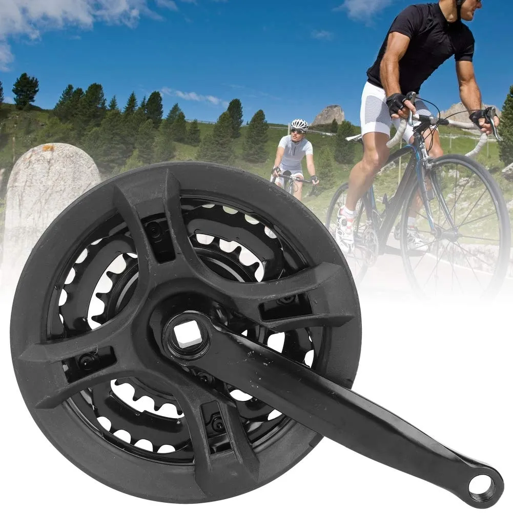Bicycle Crank Set Made In Malaysia Durable Crankset 24 34 42T Crank With Chains Cover For Variable Speed Mountain Bike Bicycle Accessories 3