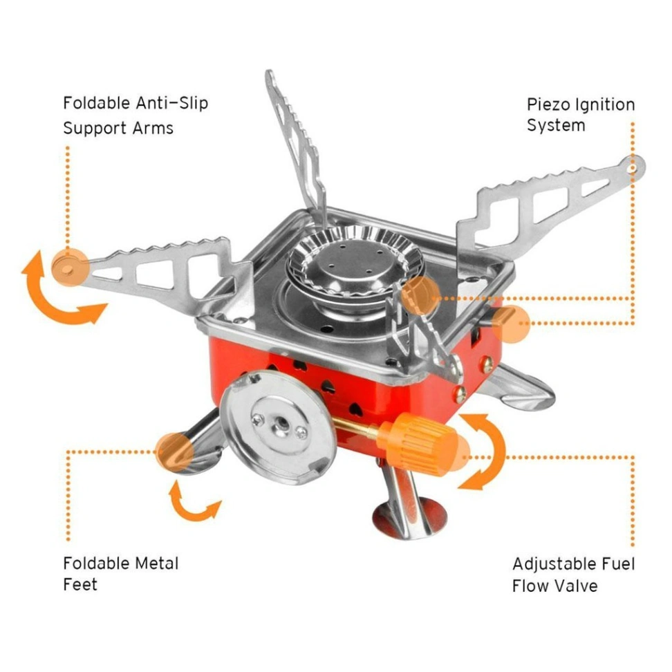Portable Card Type Campaign Butane Gas Stove Burner( without bottle) 6
