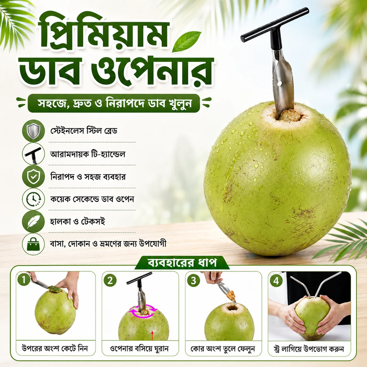 Coconut Hole Opener/Coconut Opener/Coconut Cutter/Dab Opener 2