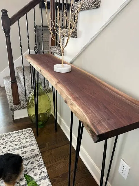 Live Edge Entryway Table (Wooden Legs Available) 4