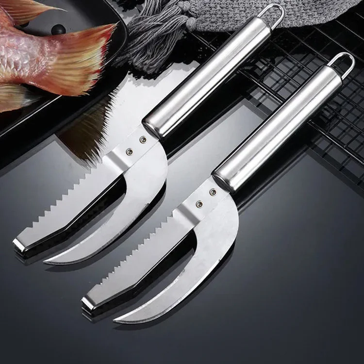 Fish Scale Knife Cut/Scrape/Dig 3-In-1, Fish Scale Knife, Fish Scaler Remover, 3-In-1 Fish Scaler Remover Cutter, Stainless Steel Fish Scale Remover, Stainless Steel 3 In 1 Fish Maw Knife 2