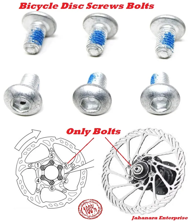 Bicycle Disc Screws Bolts Nuts Titanium Steel for Mountain Bike Road Bike Replacement Parts bicycle Accessories 6 pcs 2