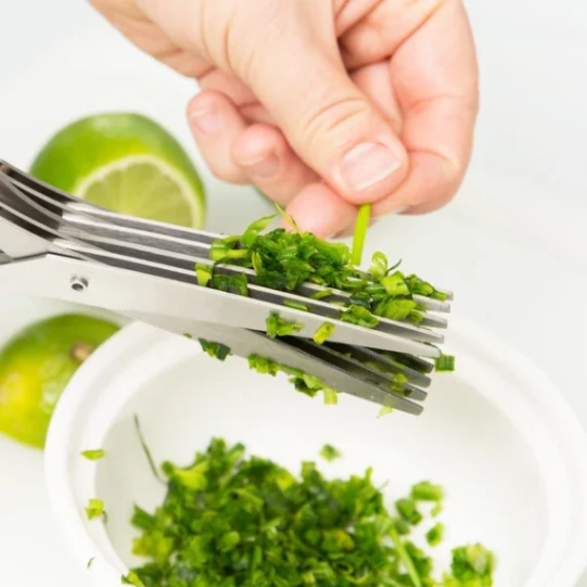 Herb Scissor 5 Blades, Cuts, Slices and Chops Herbs 5x Faster - Ideal Time-Saving KitchenTools 5